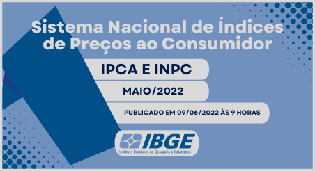 Sistema Nacional de Índices de Preços ao Consumidor IPCA-INPC, IBGE maio/2022