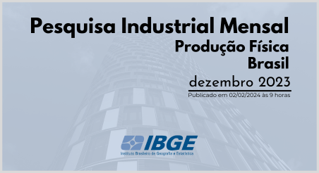 Pesquisa Industrial Mensal – Produção Física Brasil, IBGE dezembro/2023