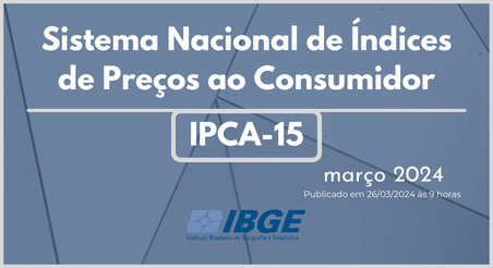 Sistema Nacional de Índices de Preços ao Consumidor IPCA-15, IBGE março/2024